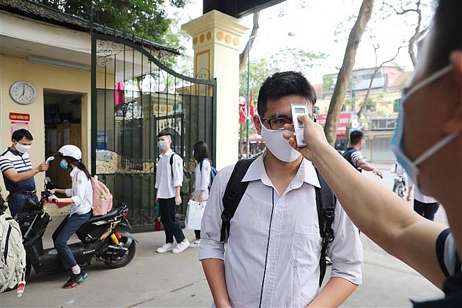 hoc sinh ha noi di hoc tro lai tu ngay 23 sau thoi gian nghi chong dich covid 19