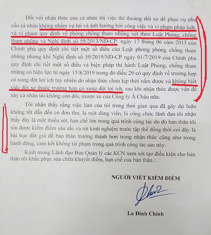 bac kan vi pham quy dinh ve xung dot loi ich giam doc trung tam phat trien ha tang khu cong nghiep chi phai rut kinh nghiem