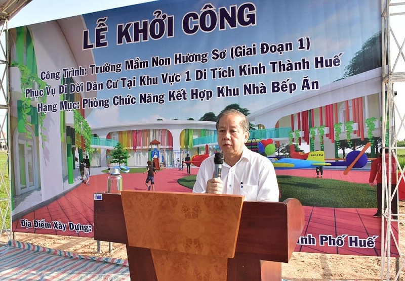 khoi cong truong mam non phuc vu du an di doi dan kinh thanh hue