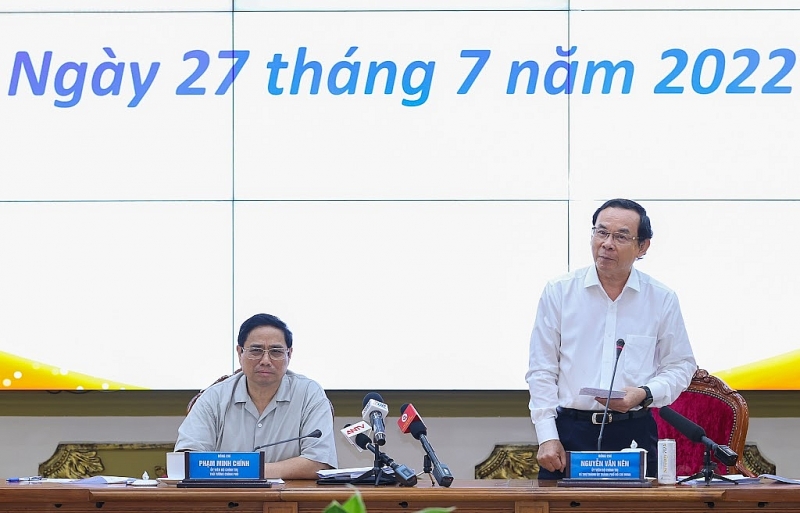 thu tuong pham minh chinh lam viec voi lanh dao thanh pho ho chi minh