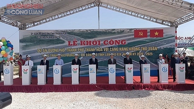 khoi cong du an duong noi thanh pho thanh hoa voi cang hang khong tho xuan